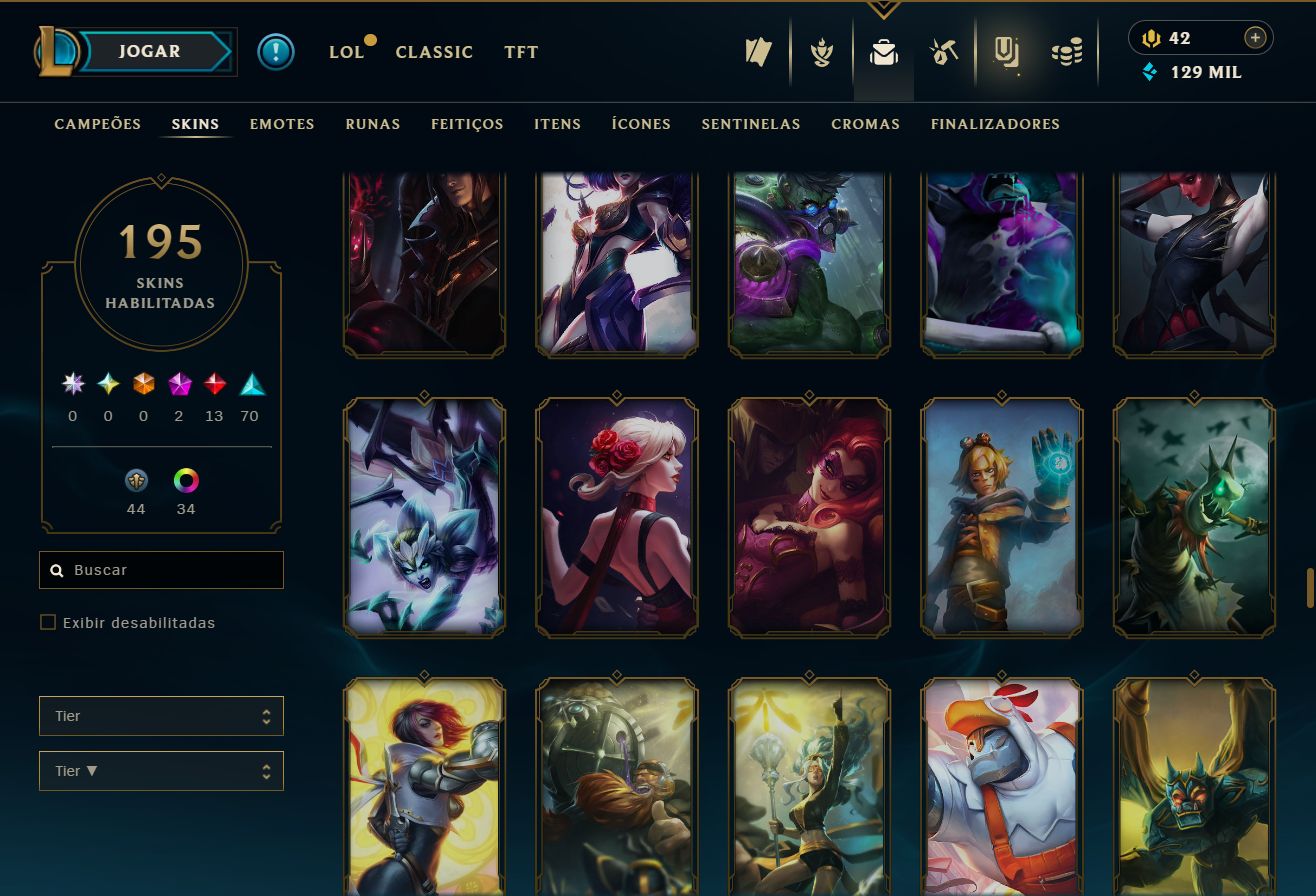 CONTA UNRANKED - 195 SKIN - FULL CHAMP + PREÇO BAIXISSIMO! - 100% SEGURA!