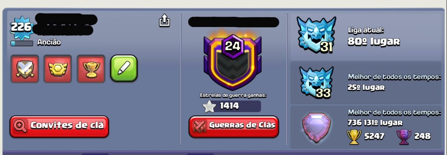 Conta Clash of Clans CV18 semi full + 27 Skins