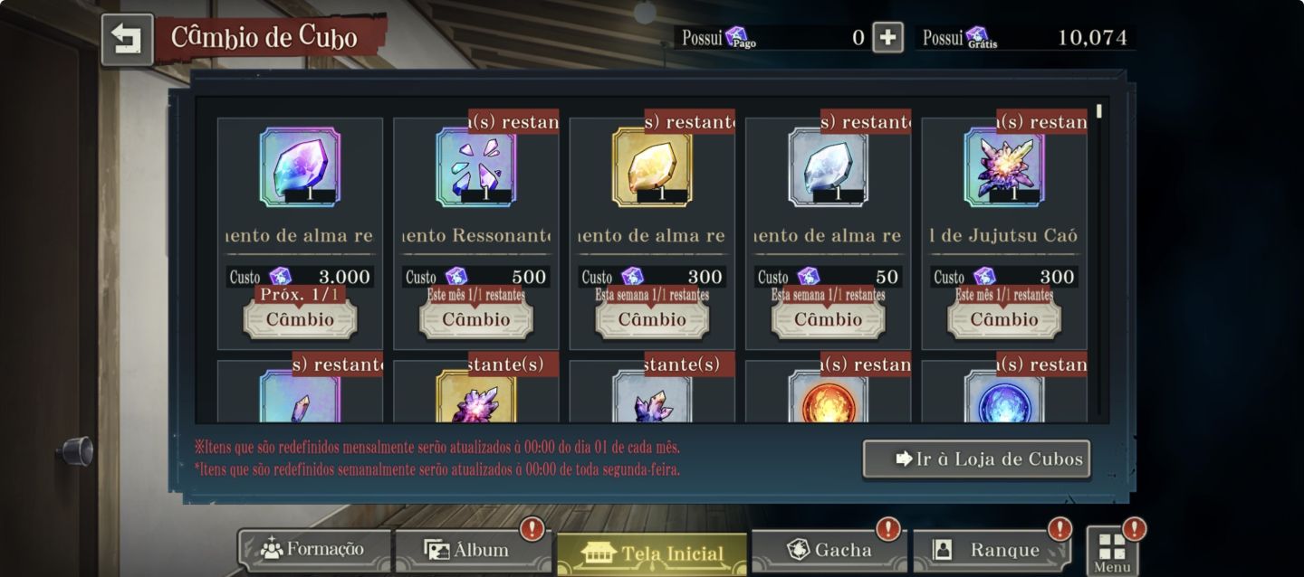 Conta JJK Parede 8 Limitado End game MUITO BEM UPADA 16K cubos Gojo 0.2 mahito