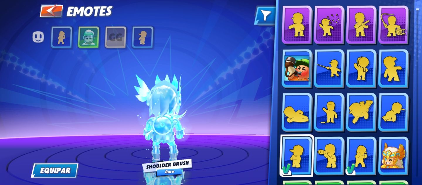 Conta de stumble guys com skins e emojis