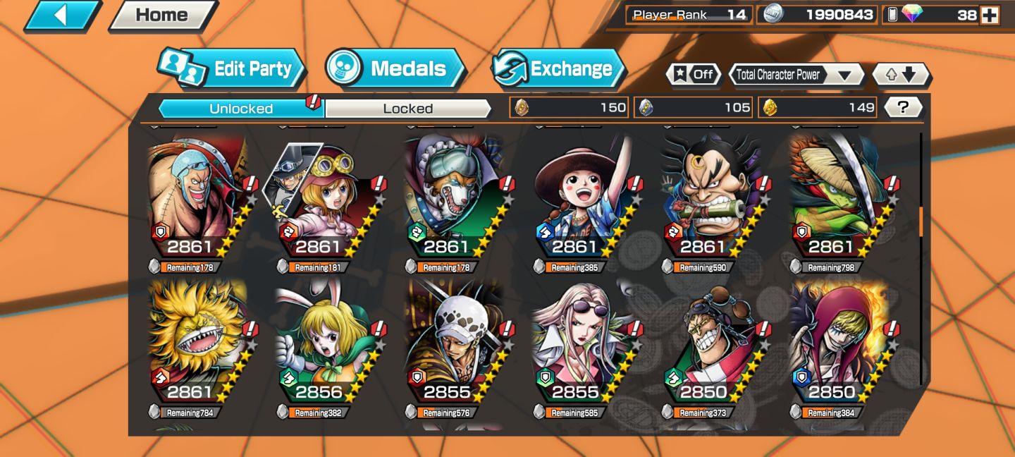 Conta de Bounty rush com barba negra, Aokiji e Rogerio EX