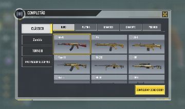 Camuflagens Ouro e Diamante cod mobile
