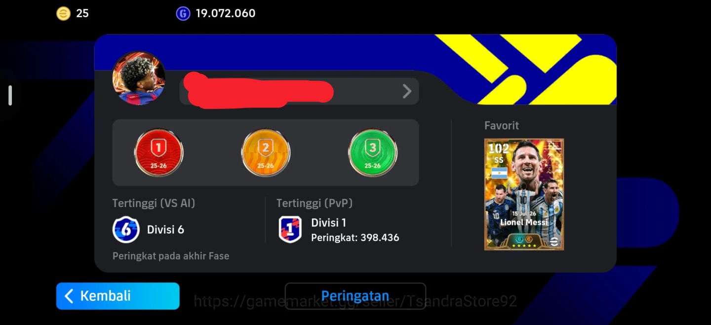 CONTA EFOOTBALL 3236 FC | MESSI 110 | SALAH 106 | CANNAVARO 104 | 19M GP | DIV 1