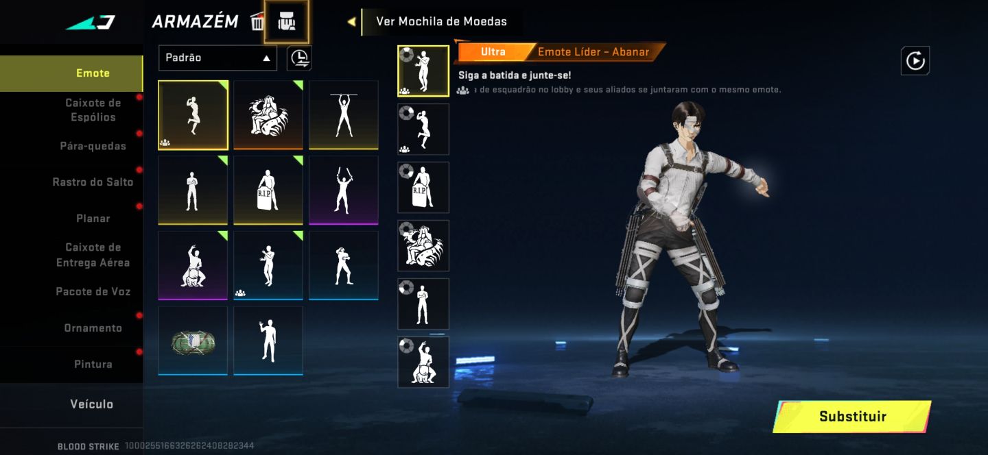 Conta de blood strike com levi segunda parceria e mikasa da primeira parceria