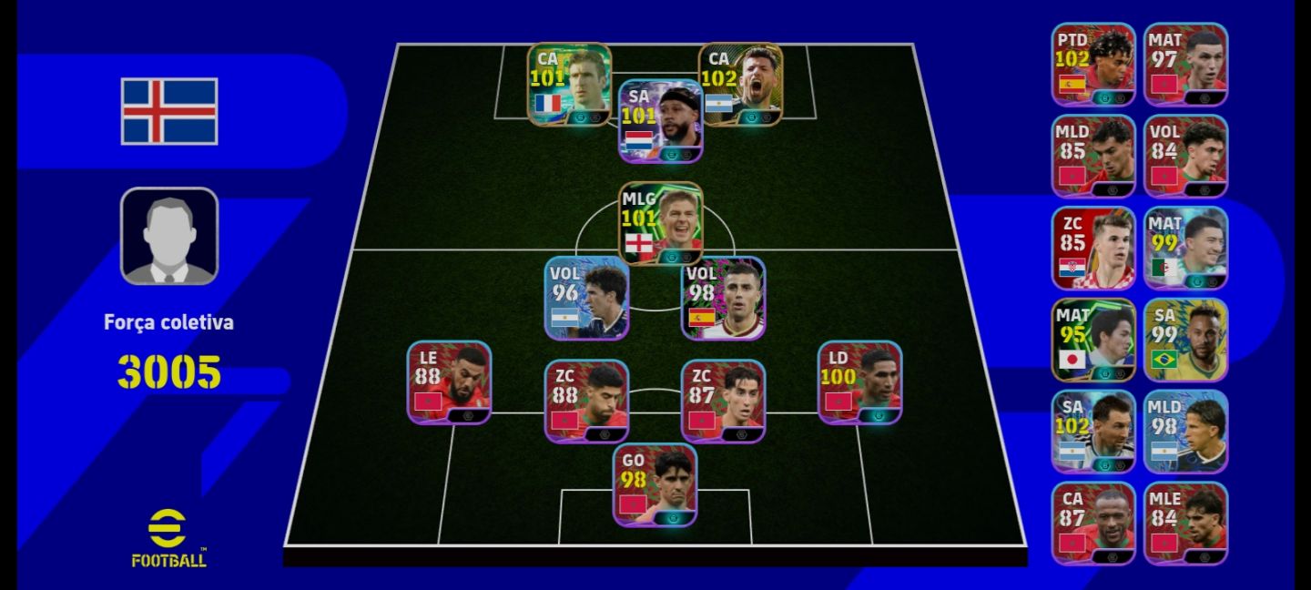 Conta eFootball + Aguero Epico + Gerrard + Yamal 102 + Messi 102 + 220 Moedas