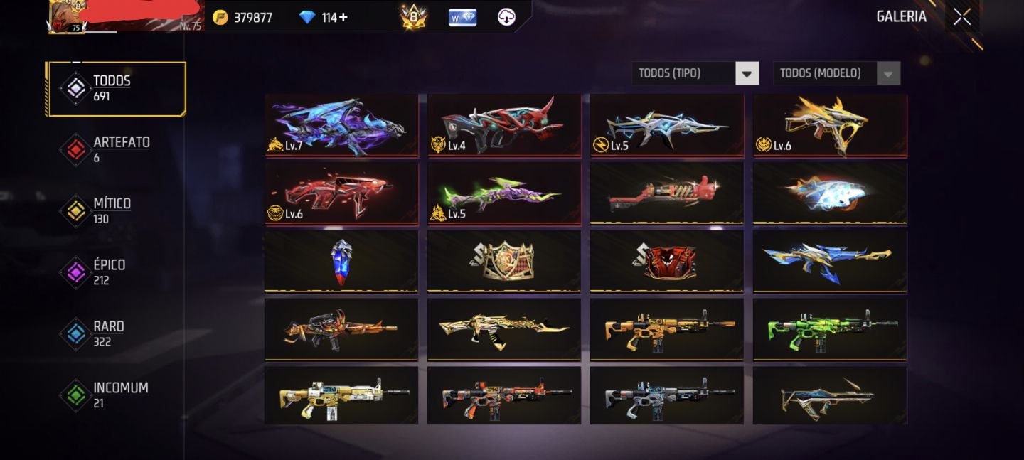 CONTA DE FREE FIRE PRIME 8 COM 4 ANGELICAIS E AVENTUREIRO