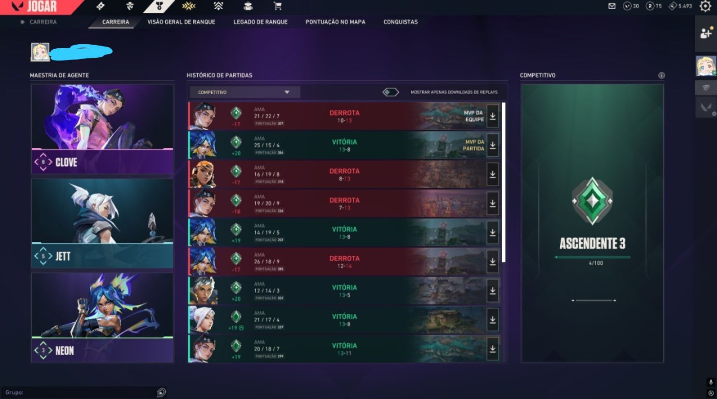 CONTA VALORANT SMURF LEVEL 33 ASCEDENTE 3 COM SKIN VANDAL RGX ( DONO UNICO )