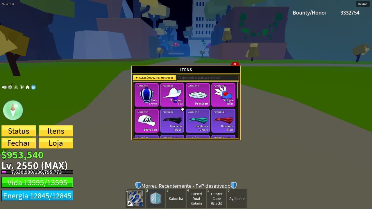 Conta de Roblox(com skins) - Blox Fruits, level max, cdk, gamepass,control e +