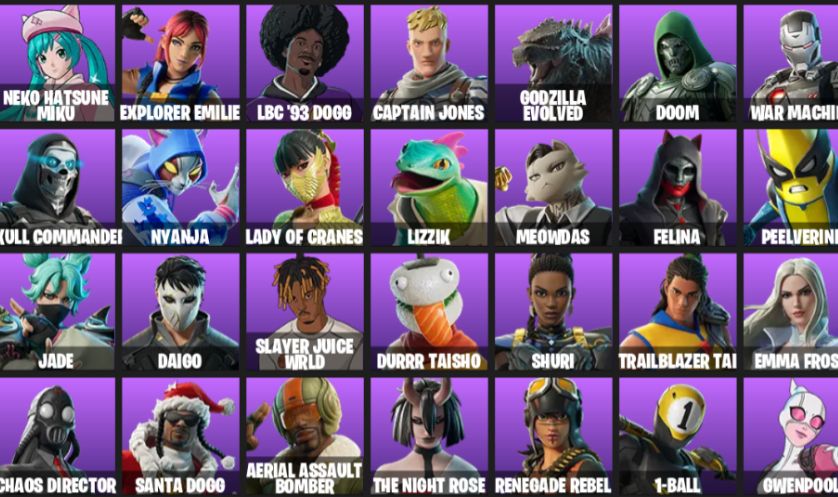 44 SKINS CONTA FORTNITE COM RENEGADE REBEL