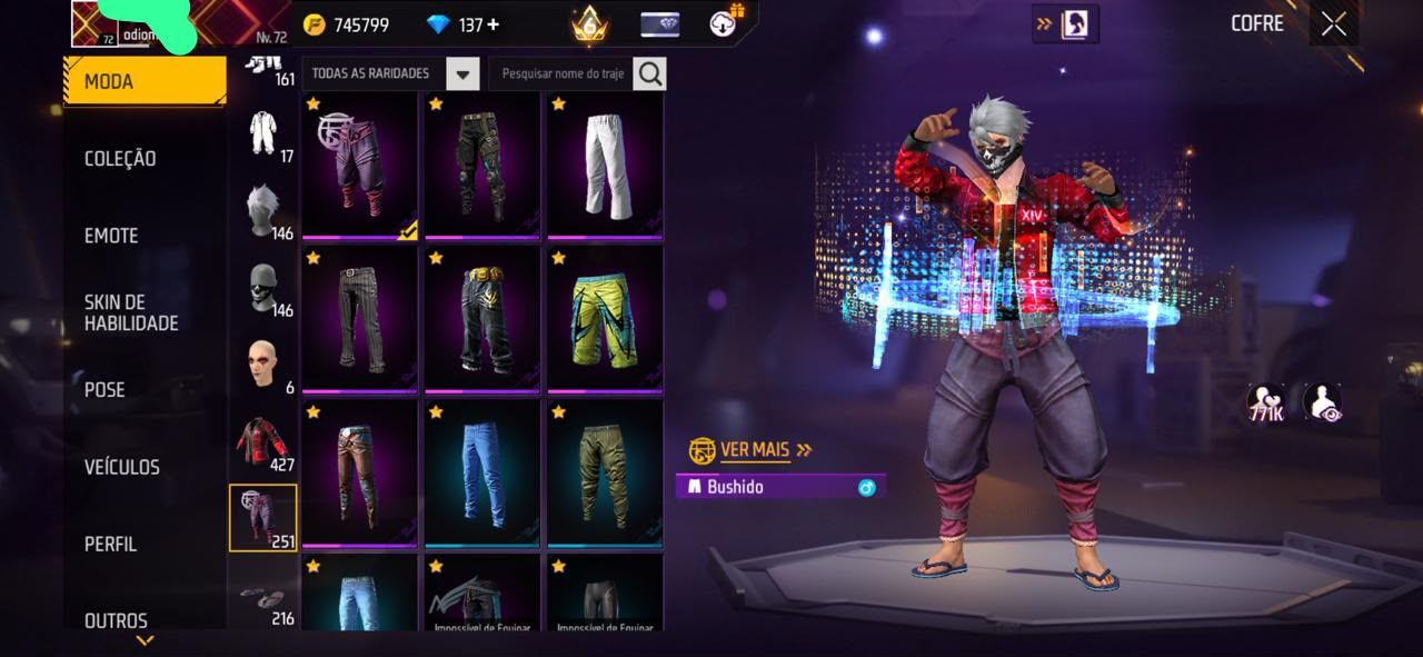 Conta Free Fire antiga primeiros passe