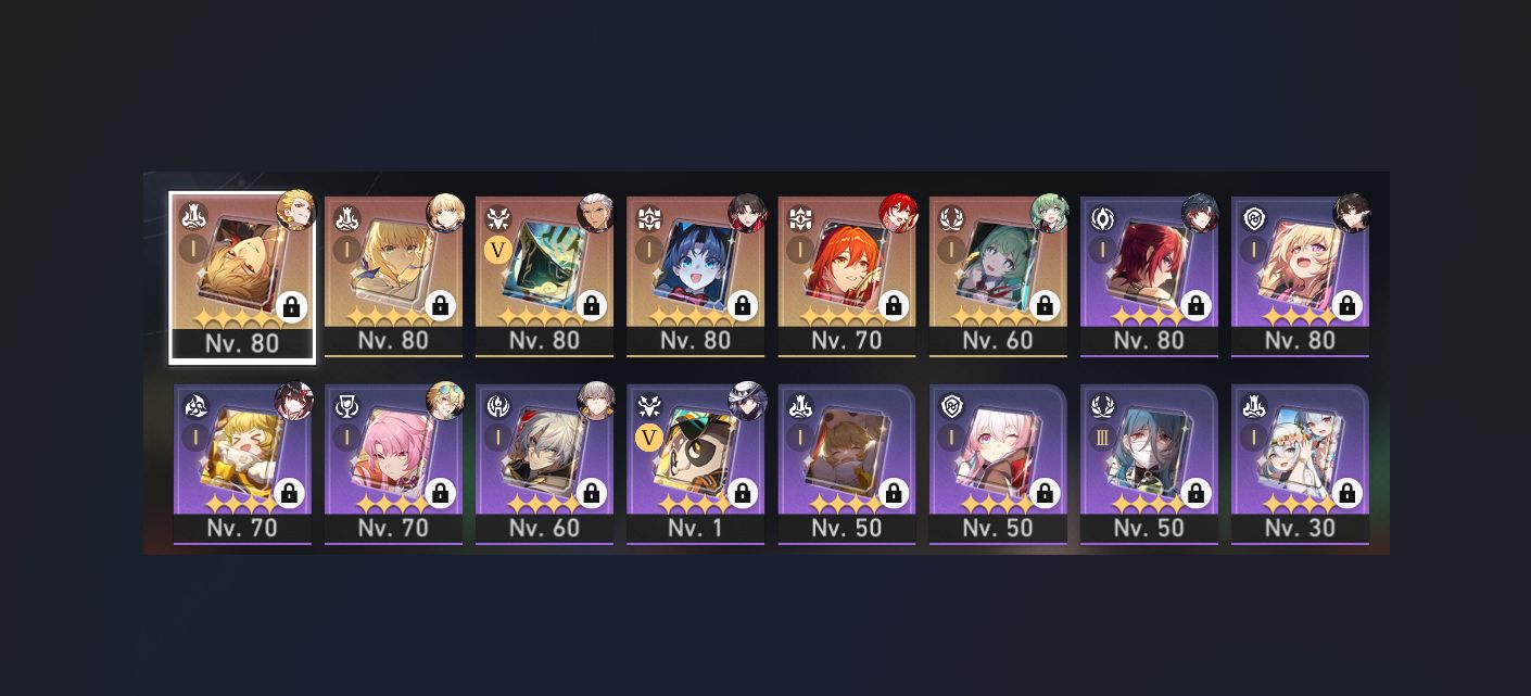 Conta Star Rail com todos da collab Gilgamesh E1 muito conteudo para farm 19Lx5