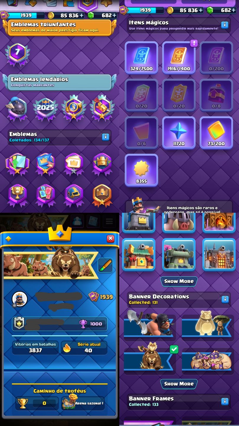 CLASH ROYALE 14K | 45 CARTAS NV16 | 34 EVOLUÇÕES | 13 HERÓIS | CONTA 7 ANOS