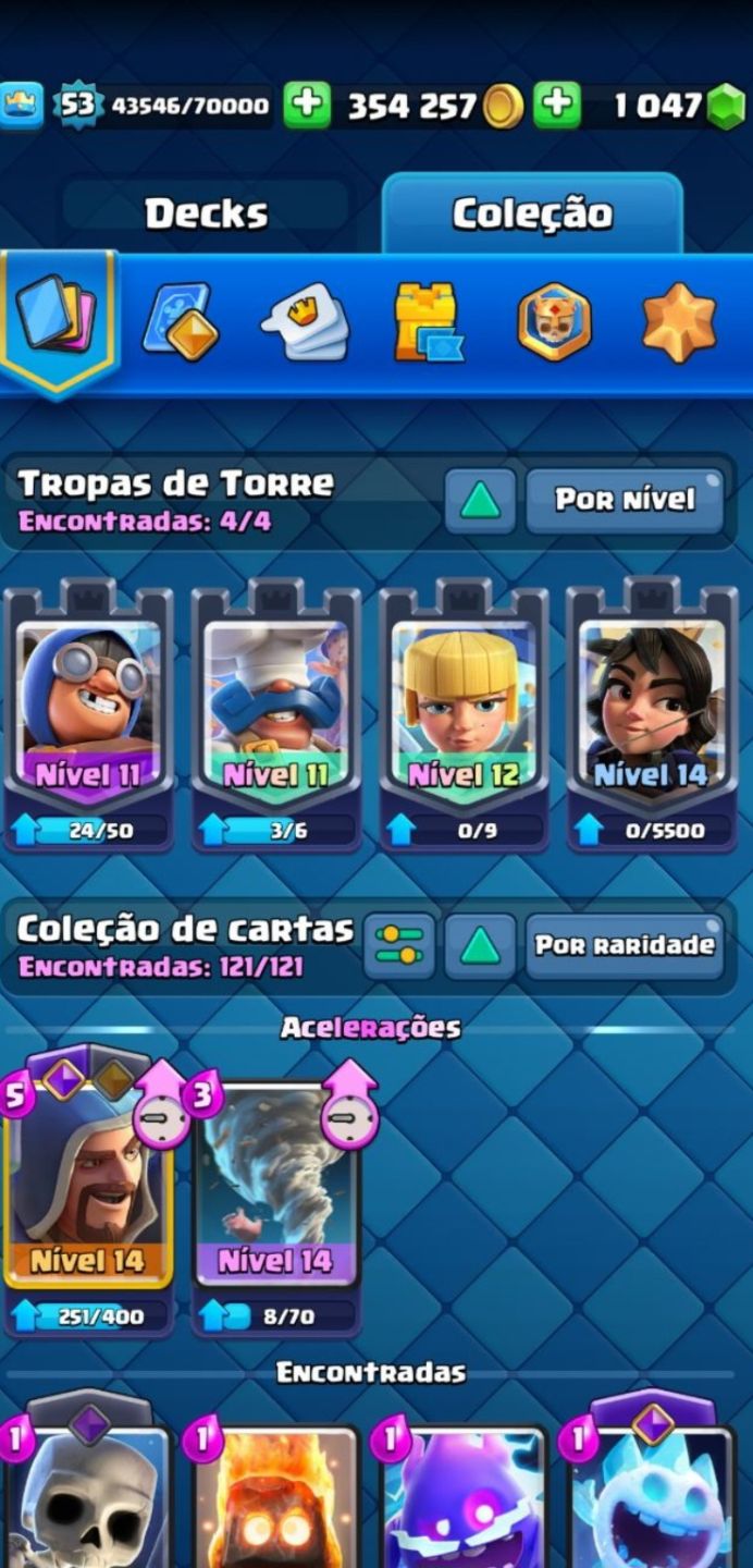 Conta Clash Royale, 10k de Trofeu, 14 Evolução e muita Carta