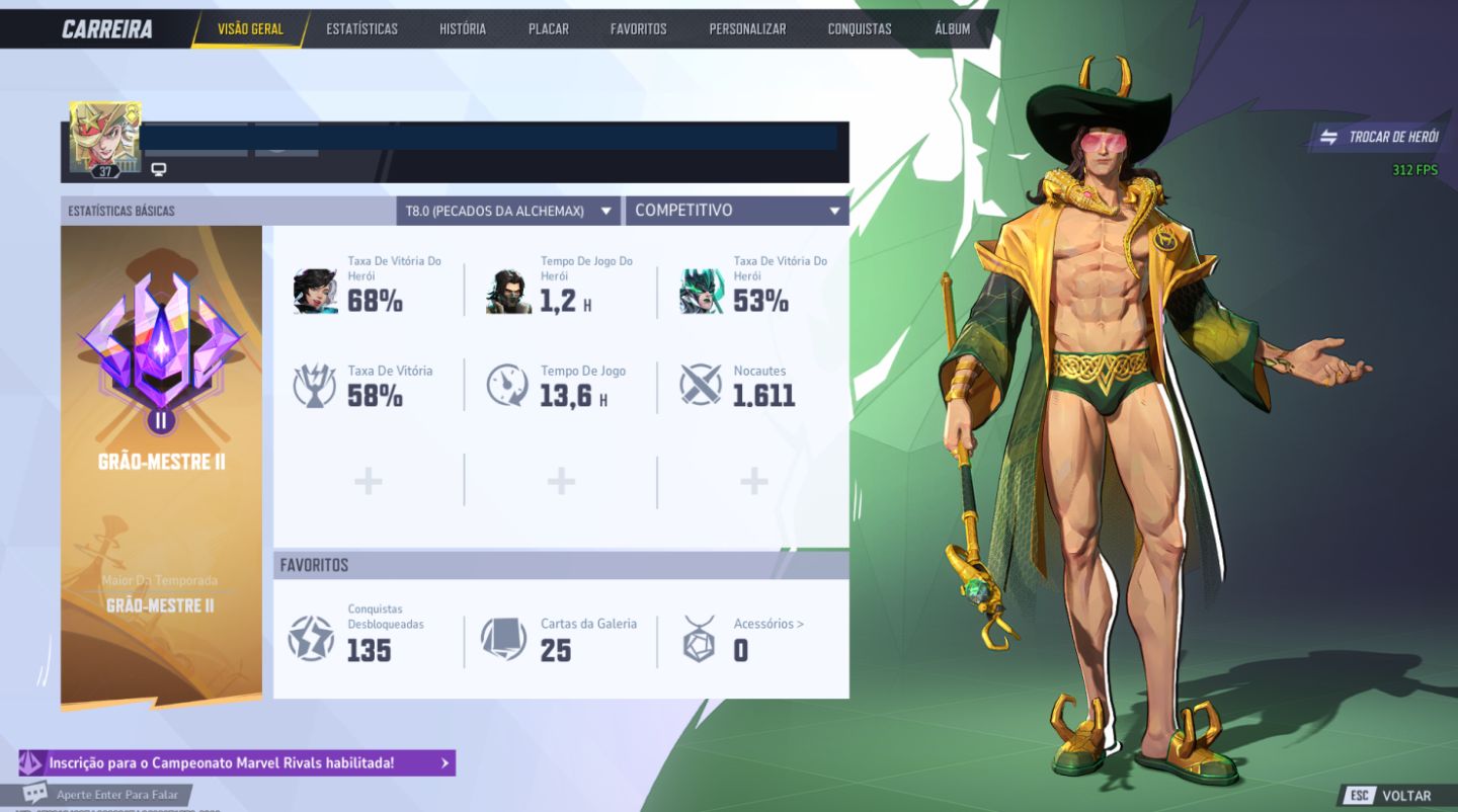 (PROMO ATÉ 15/10) Conta Marvel Rivals Gm3 8.0/ 8.5/ 9.0/ 9.5/ 10.0 - Steam
