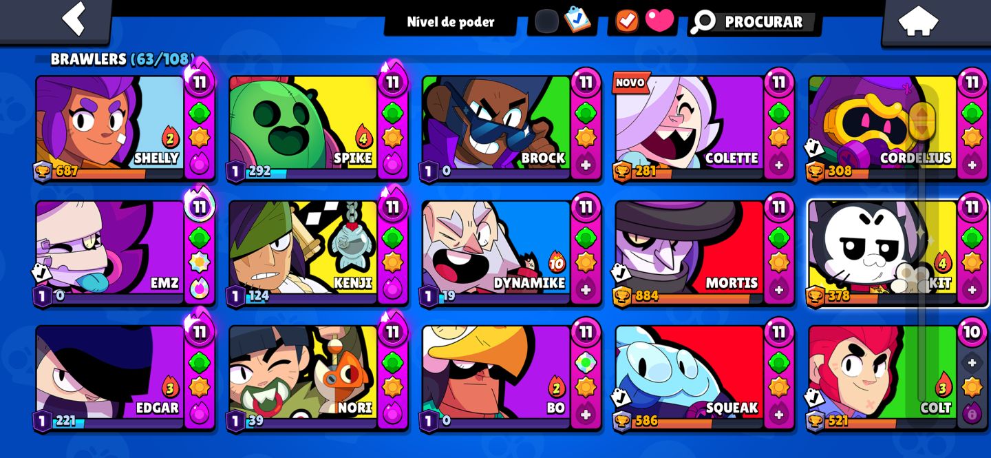 CONTA BRAWL STARS À VENDA! 21K+TROFÉUS, CONTA COM KIT, KENJI E OUTROS, 131 SKINS