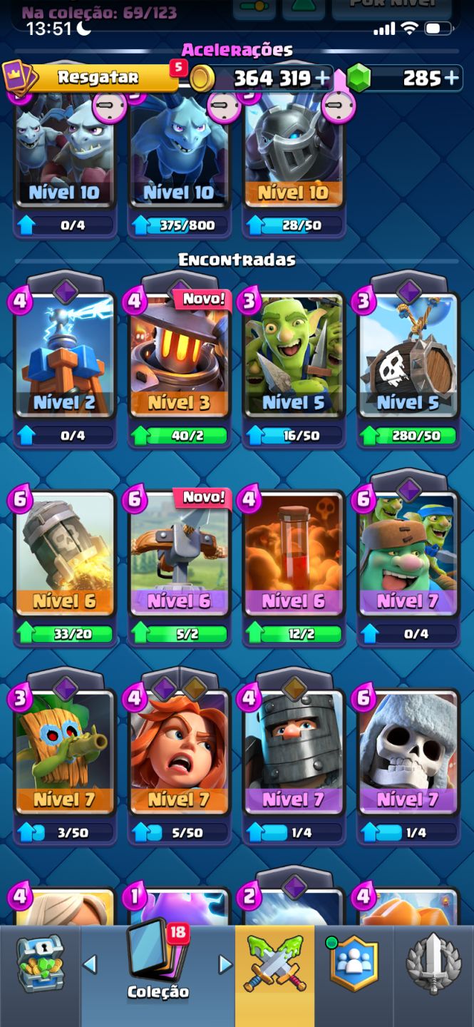 CONTA CLASH ROYALE | 3.083 TROFÉUS | CARTAS ARENAS 1-9| EMOTE 6-7 | 285 GEMAS