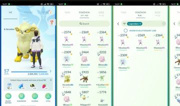 CONTA POKÉMON GO LVL 57 +4 Mewtwo + 2.3M STARDUST + 31 SHINIES 017A