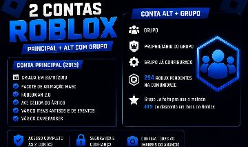 Conta Roblox 2013 + Conta Alt com Grupo | Pacote Mago