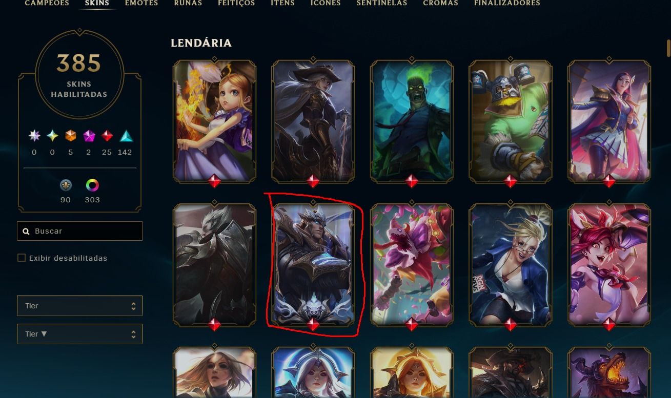 Lvl 498 | 385 Skins | Icones 2012 | Morgana Vitoriosa, Bordas de Skins e Mais..