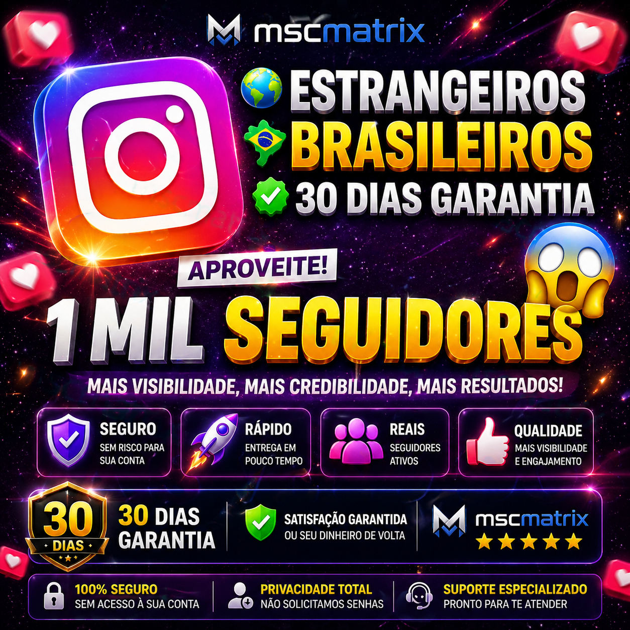 (PROMOÇÃO) - 1 Mil Seguidores Instagram | Estamos 24hrs online