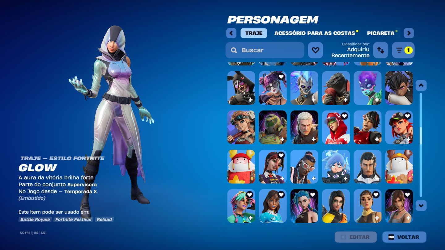 Conta Fortnite com Minty + Glow + Salve o Mundo + Passe antigo