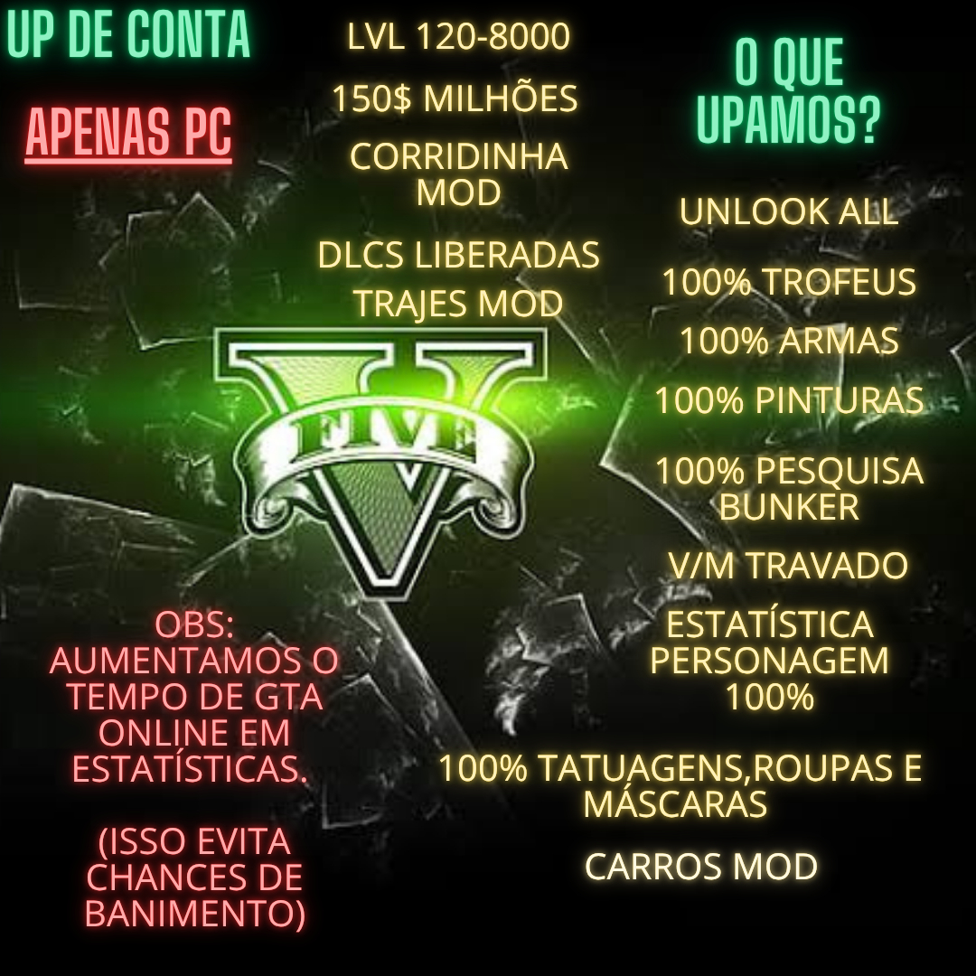 UP DE CONTA GTA 5 Enhanced SEM RISCOS DE BAN !