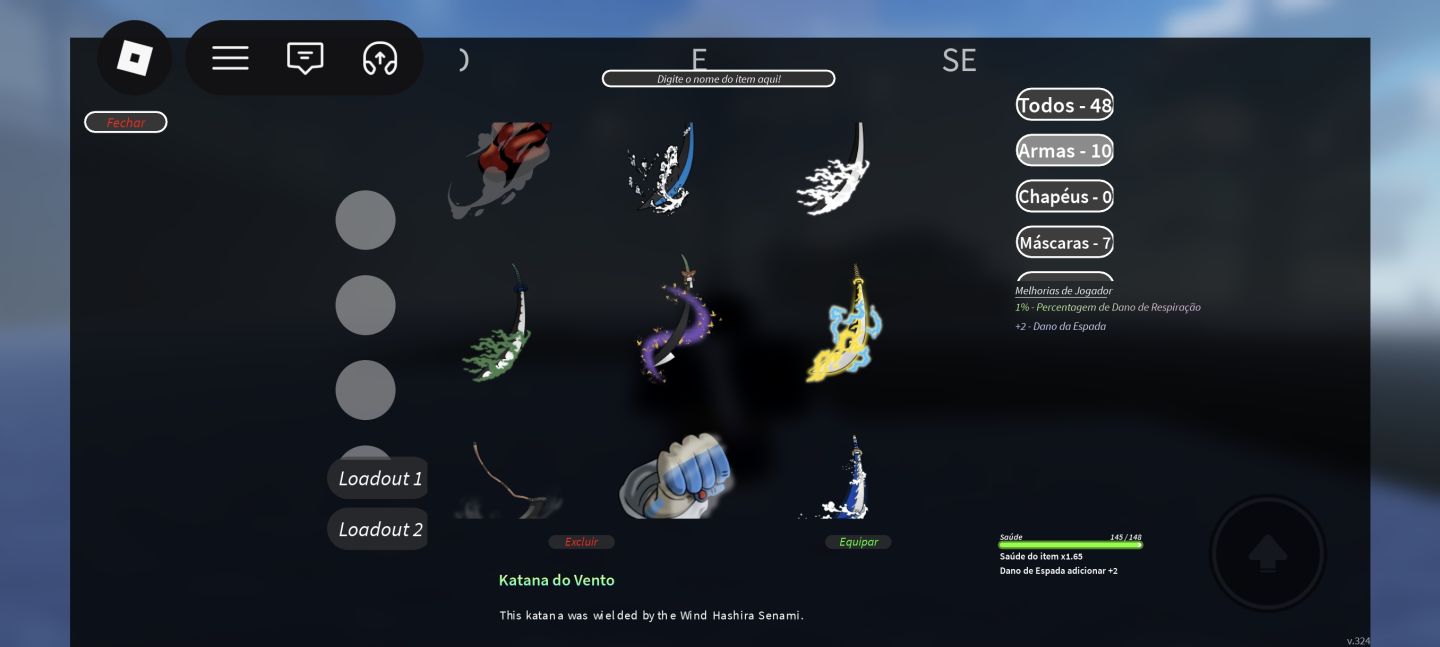 Conta de Roblox, com blox fruits upada, king legacy, e project Slayers.
