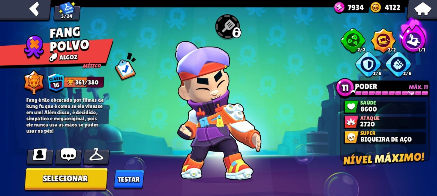 Conta de Brawl Stars com 77 Campeões