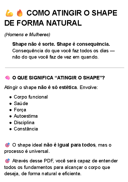 Guia PDF - Como atingir o SHAPE de forma NATURAL