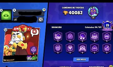 CONTA DE BRAWL STARS 40K DE TROFÉUS [VÁRIAS SKINS]