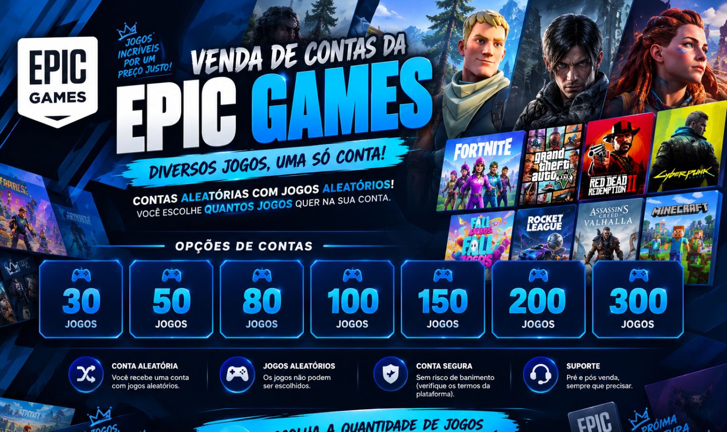 CONTAS COM JOGOS EPIC GAMES | FULL ACESSO | DEZENAS E CENTENA DE JOGOS GARANTIDO