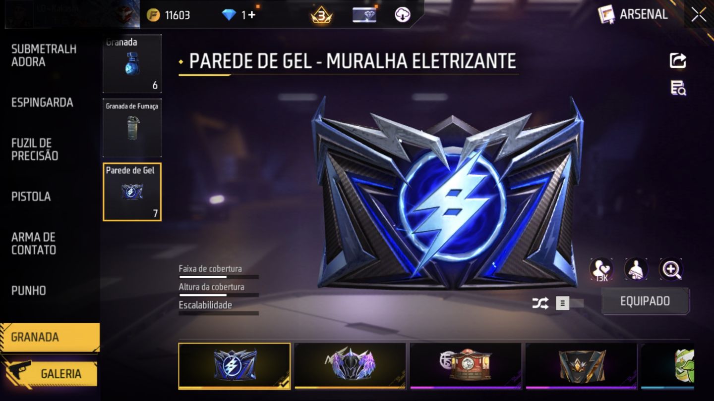 Conta de Free Fire com angelical amarela e entrada do gojo (exclusiva)