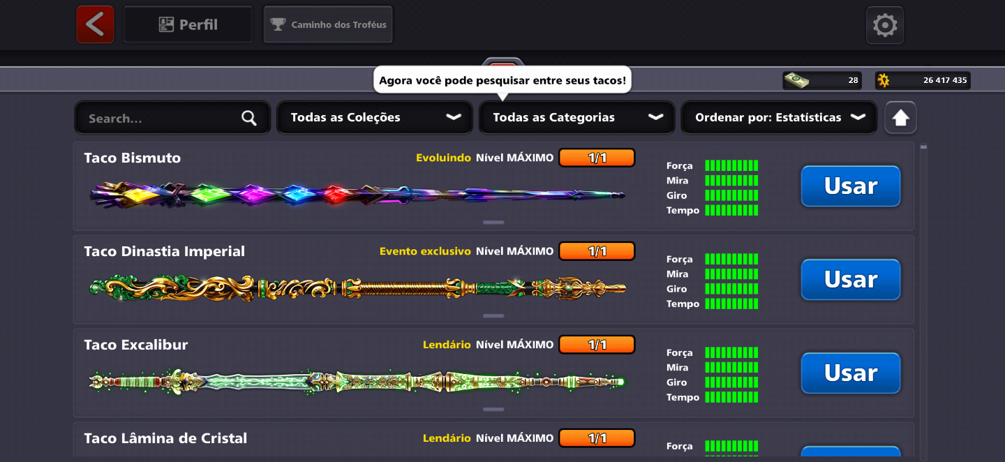 Conta 8 Ball Pool (13 Tacos Full + Diamante Negro + ID Antigo )