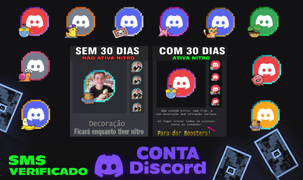 Contas Discord +30 Dias de Criação/Para Ativar Nitro + Entrega Automática