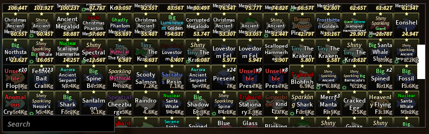 Fisch - itens, relics e peixes raros (via trade plaza)
