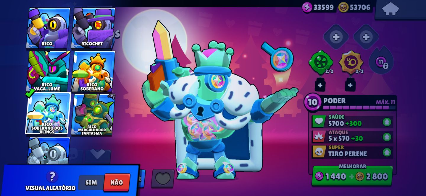 CONTA BRAWL STARS RARA! Colette Trixie, Vírus 8-Bit Original, Poco Starr e mais!