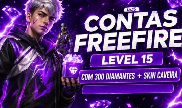 CONTA FREE FIRE LV15 + 300 DIAMANTES + SKIN CAVEIRA OFERTA IMPERDÍVEL!