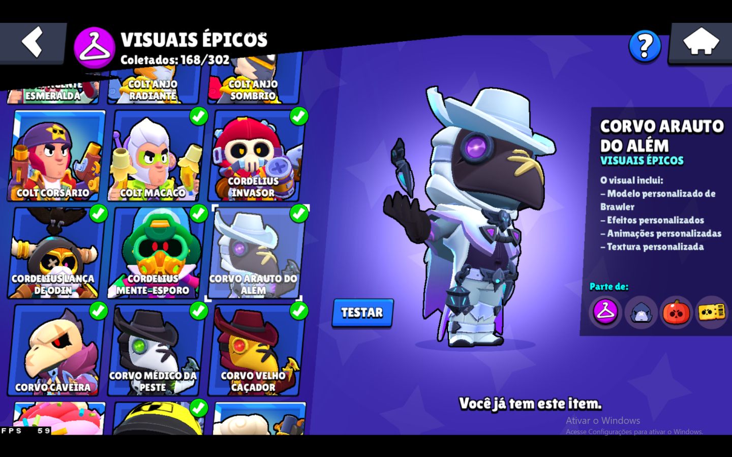 CONTA BRAWL STARS 77K TROFÉUS | 107 BRAWLERS | 462 SKINS | 71 NÍVEL 11 | PROPASS