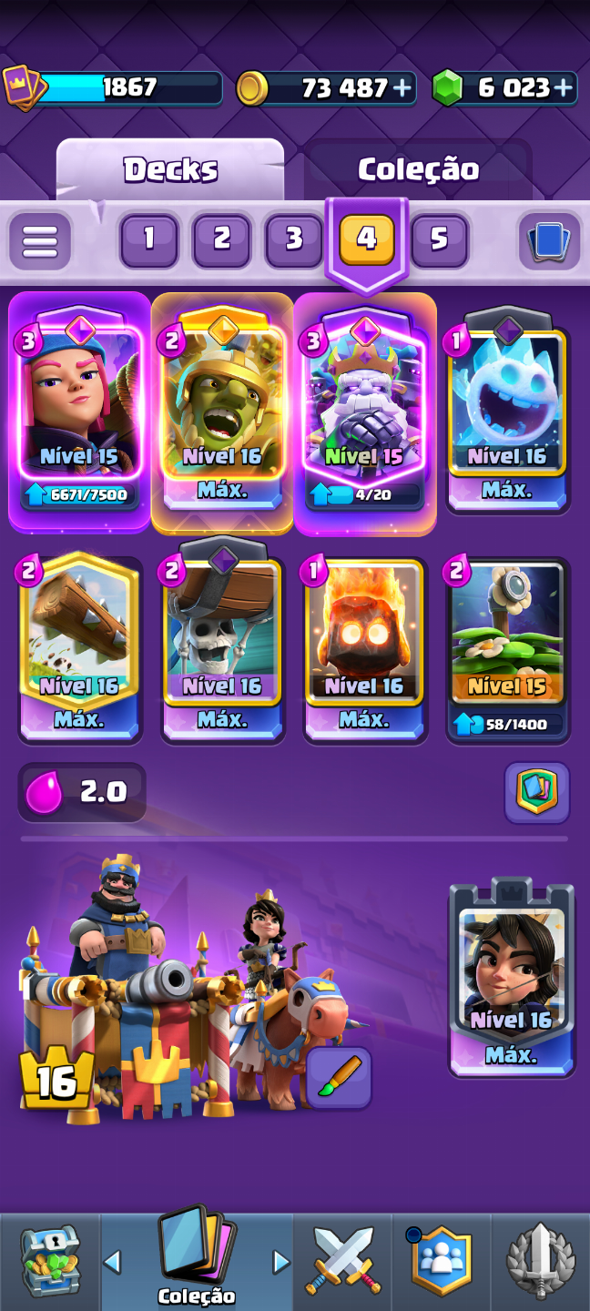 CONTA DE CLASH ROYALE FULL LEVEL 16