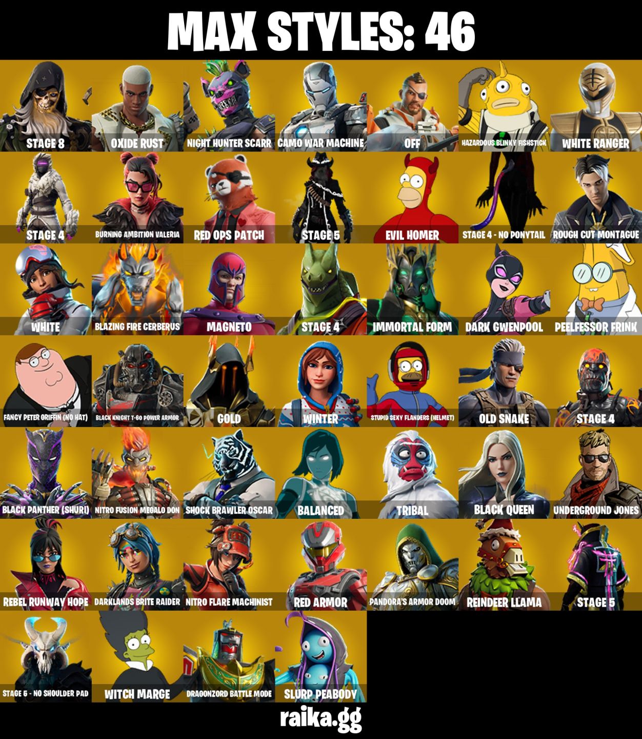 136 Skins - 2 Exclusivos psn, lynx, 44 Skins de loja tryhard (E-mail alterável)