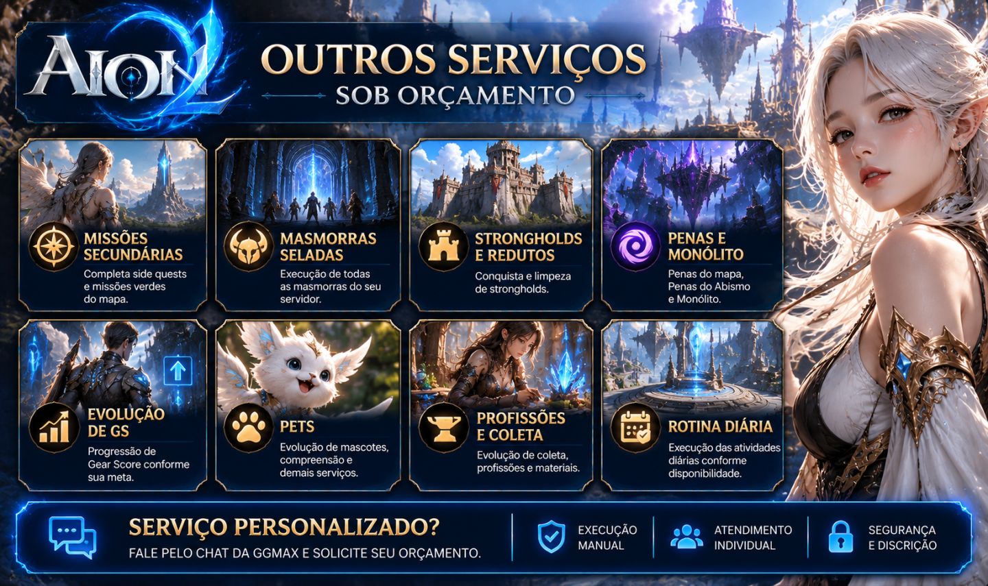 AION 2 GLOBAL | UP DE ALT 1-22 | LEVELING RÁPIDO | PACOTES DE ALTS