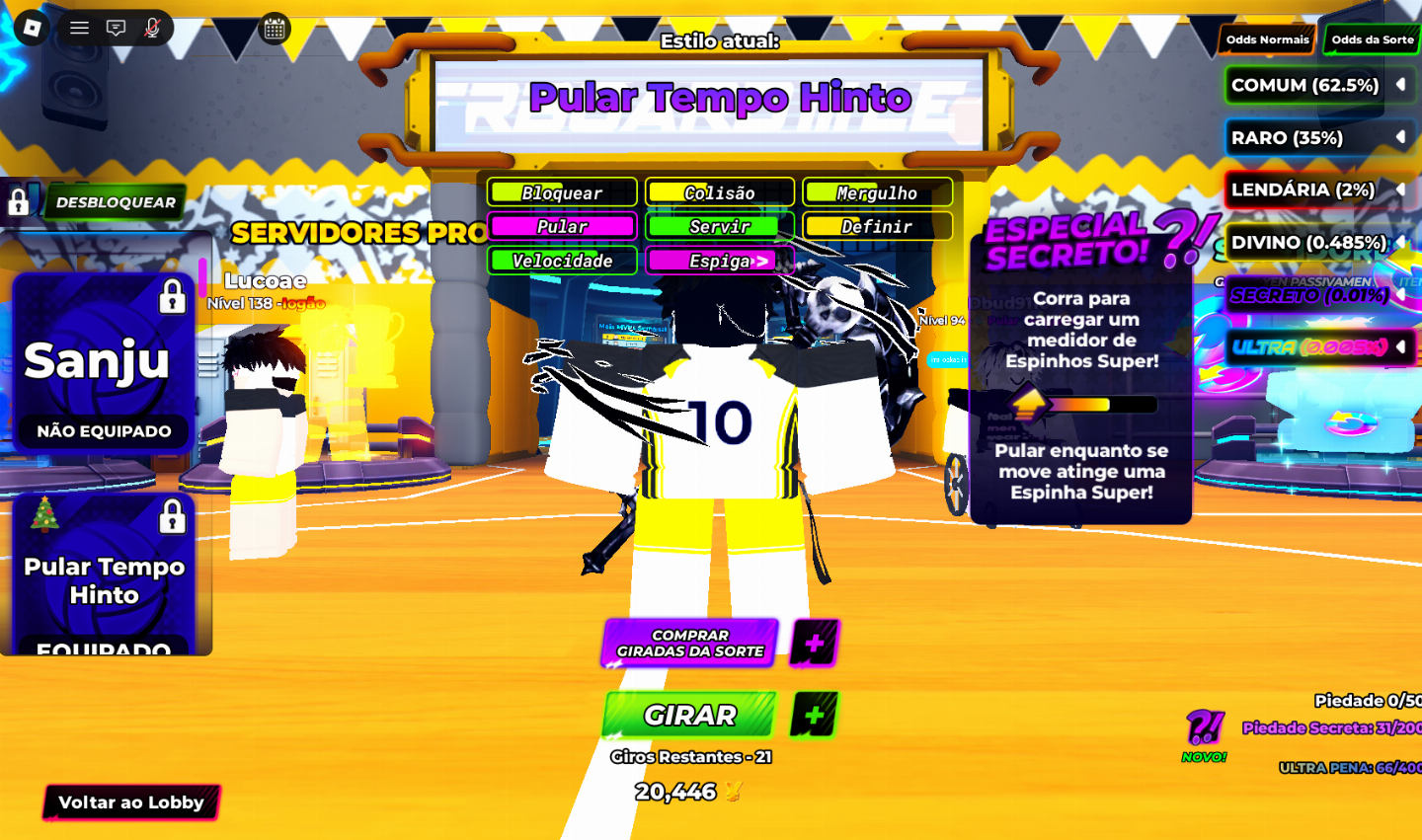 CONTA VOLLEYBALL LEGENDS SUPER UPADA E BLOX FRUITS