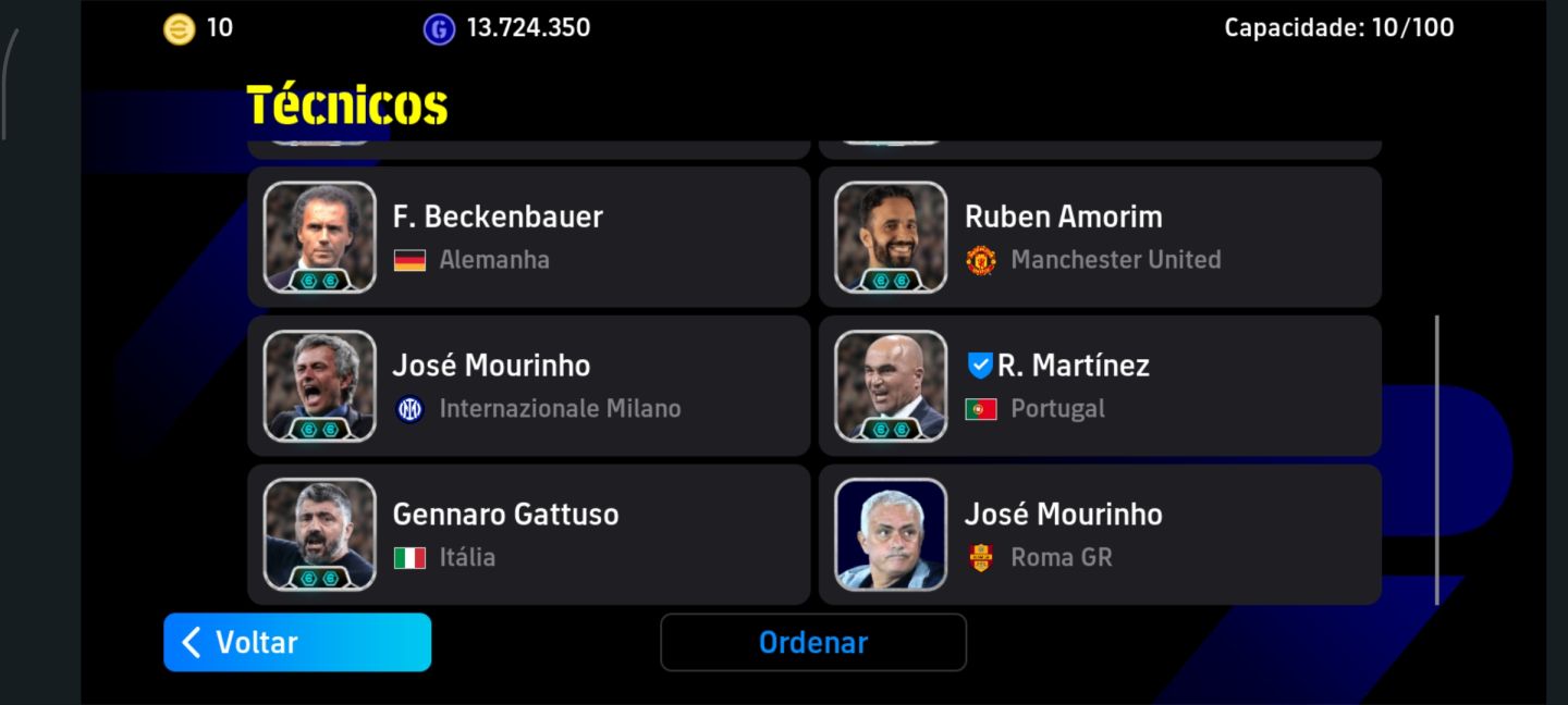 CONTA EFOOTBALL MOBILE RECHEADA DE ÉPICOS