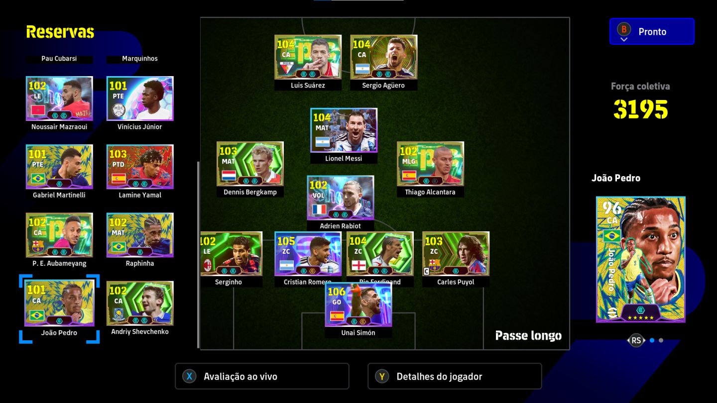 Conta efootball(steam) com zaga e gol fechada e com suares