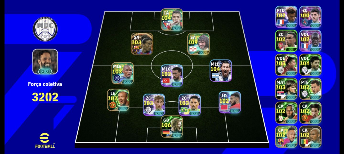 Conta 3201 de força, Ronaldinho gaúcho icon,e novo best 109 muito liso