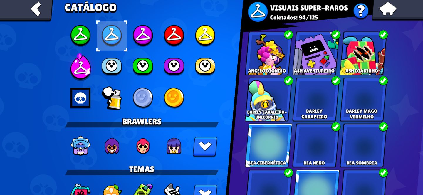 Conta Brawl Stars 60k troféus com 367 skins e com algumas skins raras