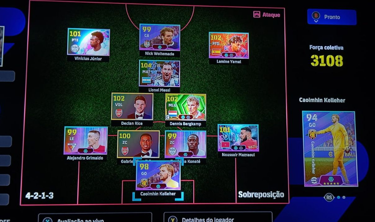 Conta Efootball Xbox/pc com Bergkamp,Yamal,Rice,Mazraoui+tecnico Lampard