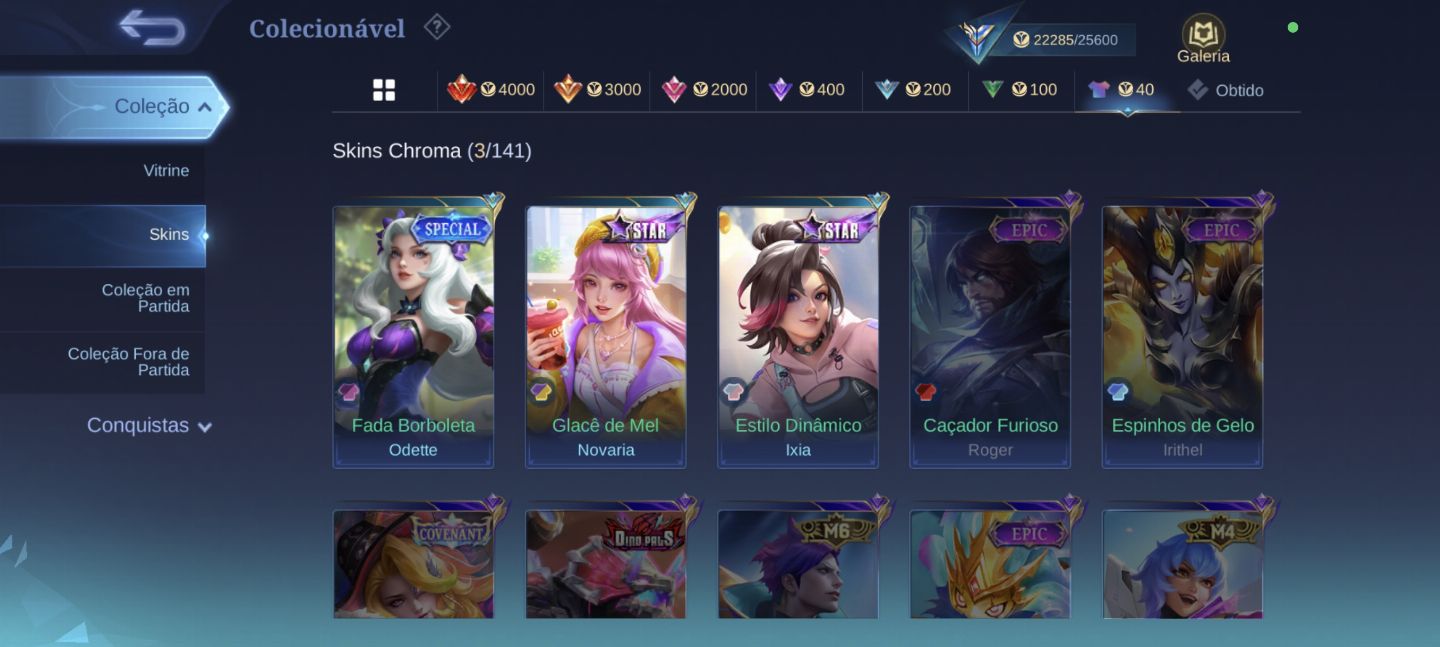 CONTA DE MOBILE LEGENDS COM SKINS E BORDAS QUE NÃO VOLTAM MAIS!!