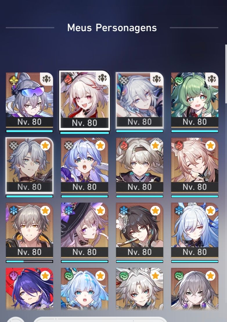 Conta tripla Hoyo (Honkai, Genshin e Zzz) todas nível max com vários personagens