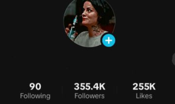 TikTok BR com 355k, conteúdo histórias emocionantes, engajado, seguidores reais